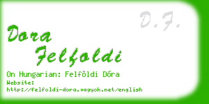 dora felfoldi business card